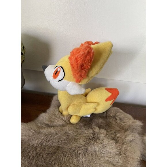 Fennekin Plush Pokemon Stuffed Animal Tomy Doll Toy Yellow Orange Fox Fire - Picture 5 of 6